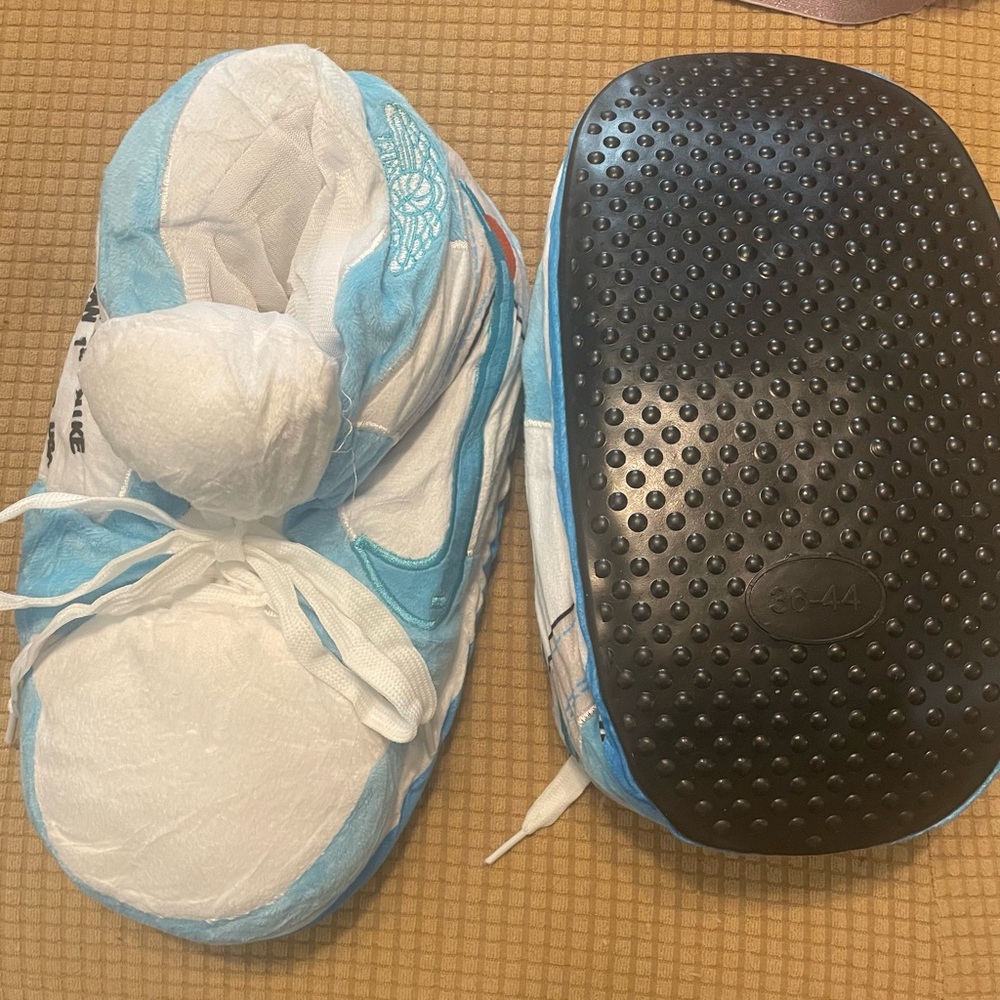 Nike Air Jordan Blue and White Slippers